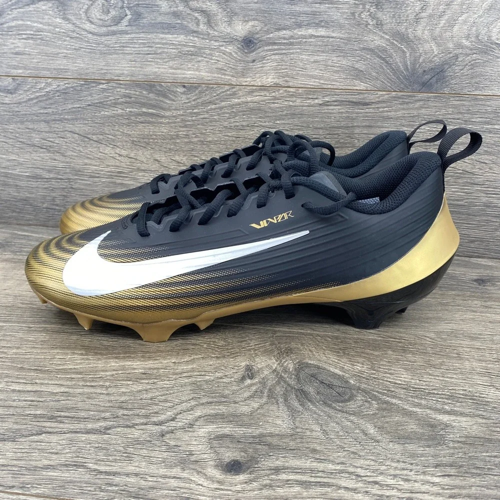 Nike Vapor Edge Shark 2 Football Cleats Mens 11.5 Black Gold FB3303-003